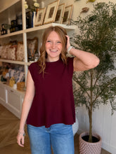 Load image into Gallery viewer, Wine Cap-sleeve Raglan Sweater
