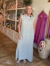 Load image into Gallery viewer, Beige Cowl Neck Linen Dress
