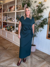Load image into Gallery viewer, Forest Green Cap Sleeve Dress
