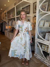 Load image into Gallery viewer, Patch Print Bubble Sleeve Midi Dress
