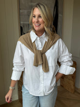 Load image into Gallery viewer, Tan V-Neck Open Sweater Vest
