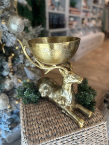 Antique Gold Buck Bowl