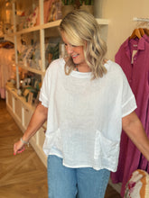 Load image into Gallery viewer, White Scoop Neck Linen Top
