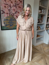 Load image into Gallery viewer, 2 pc. Camel Crop Top and Palazzo Pants

