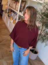 Load image into Gallery viewer, Wine Batwing Sleeve Knit Top
