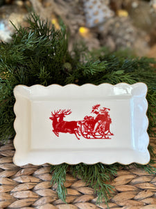 Red Vintage Inspired Rectangle Trays