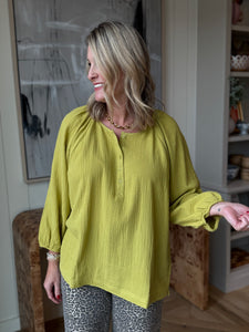 Avocado Long Sleeve Gauze Top