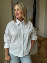 Load image into Gallery viewer, White Oversized Shirt w/ Sleeveband
