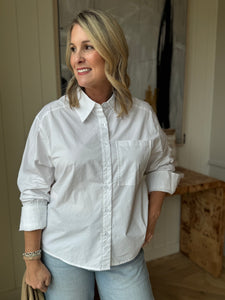 White Oversized Shirt w/ Sleeveband