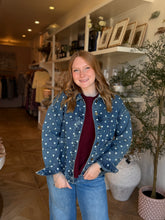 Load image into Gallery viewer, Denim Polka Dot Jacket
