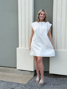 Creme Seersucker Dress