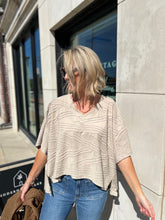 Load image into Gallery viewer, Taupe V-Neck Boxy Top
