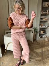 Load image into Gallery viewer, 2 pc. Blush &amp; Rust Quilted Pant Set
