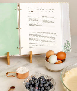 Beige Gingham Recipe Binder