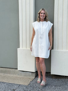 Creme Seersucker Dress
