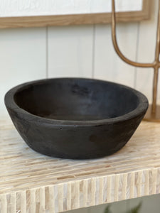 Vintage Black Wood Bowls