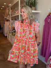 Load image into Gallery viewer, Tangerine Summer Print Dress
