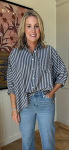 Black Stripe Oversized Shirt