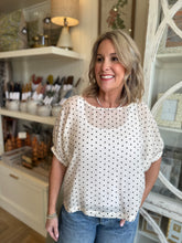 Load image into Gallery viewer, Ivory Polka Dot Blouse
