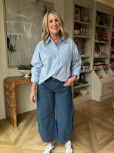 Load image into Gallery viewer, Striped Denim Barrel Leg Jeans
