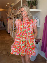 Load image into Gallery viewer, Tangerine Summer Print Dress
