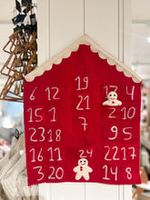 Load image into Gallery viewer, Red Wool Felt Advent Wall Calendar
