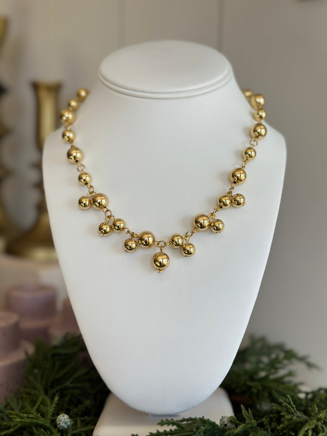 Gold Oriana Beaded Necklace