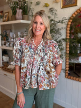 Load image into Gallery viewer, Floral Pintuck Blouse
