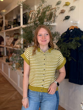 Load image into Gallery viewer, Martini Olive Stripe Sleeveless Sweater
