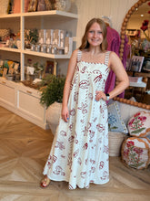 Load image into Gallery viewer, Dark Red &amp; Ivory Nautical Sun Dress
