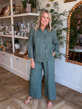 Load image into Gallery viewer, Army Green Linen Blouse
