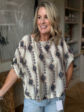 Load image into Gallery viewer, Midnight Floral Print Elastic Sleeve Blouse

