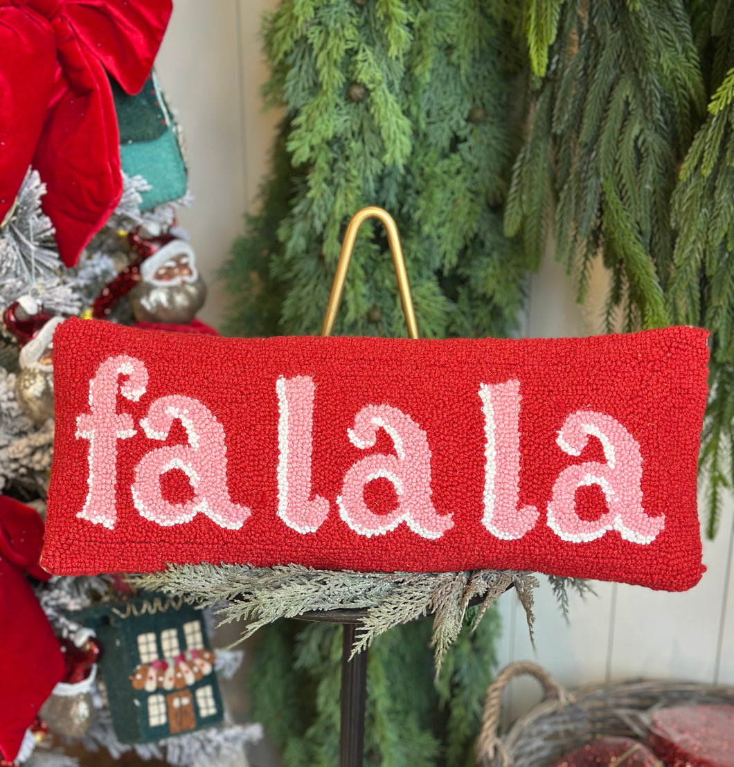 Red Fa La La Hook Pillow