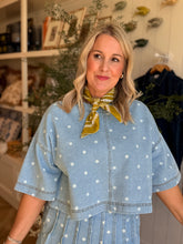Load image into Gallery viewer, Denim Polka Dot Boxy Top
