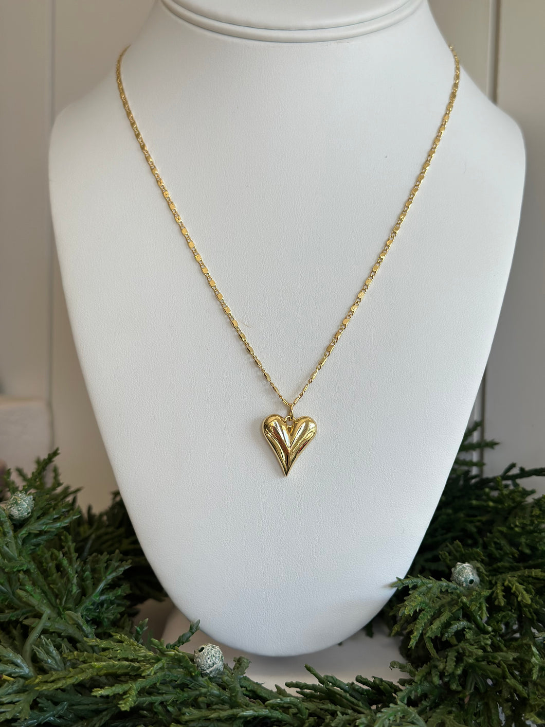 18K Gold Stevie Puffy Heart Necklace