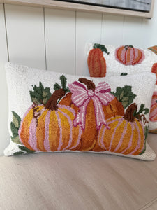 Stripe Pumpkin Trio Hook Lumbar Pillow
