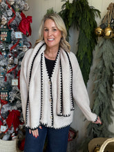 Load image into Gallery viewer, Stone Blanket Stitch Cardigan and Scarf
