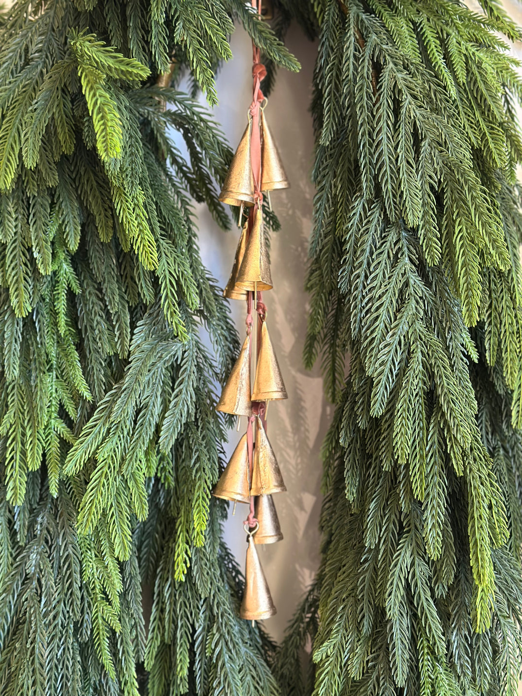 Dusty Rose Velvet Cone Bell Door Hanger