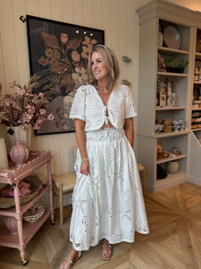 Topical Embroidered Skirt Set