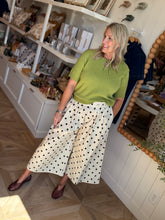Load image into Gallery viewer, Black Polka Dot Wide Leg Pants
