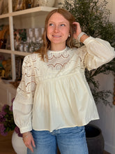 Load image into Gallery viewer, Cream Eyelet Lace Blouse
