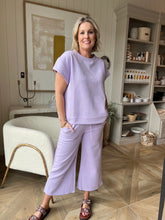 Load image into Gallery viewer, 2 Pc. Lavender Textured Quilted Pant Set
