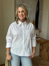 Load image into Gallery viewer, White Oversized Shirt w/ Sleeveband
