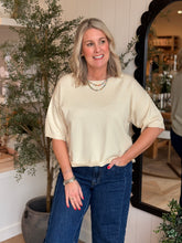 Load image into Gallery viewer, Cream Short Sleeve Sweater
