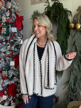 Load image into Gallery viewer, Stone Blanket Stitch Cardigan and Scarf
