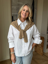 Load image into Gallery viewer, Tan V-Neck Open Sweater Vest
