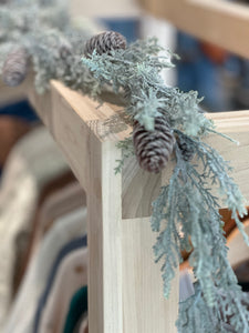 72" Snowy Cedar & Pinecone Garland