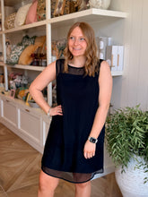 Load image into Gallery viewer, Black Sheer Organza Mini Dress
