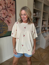 Load image into Gallery viewer, Cherry Embroidery Oversized T-Shirt
