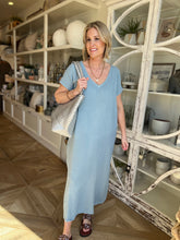 Load image into Gallery viewer, Dusty Blue Long Gwyn Dress
